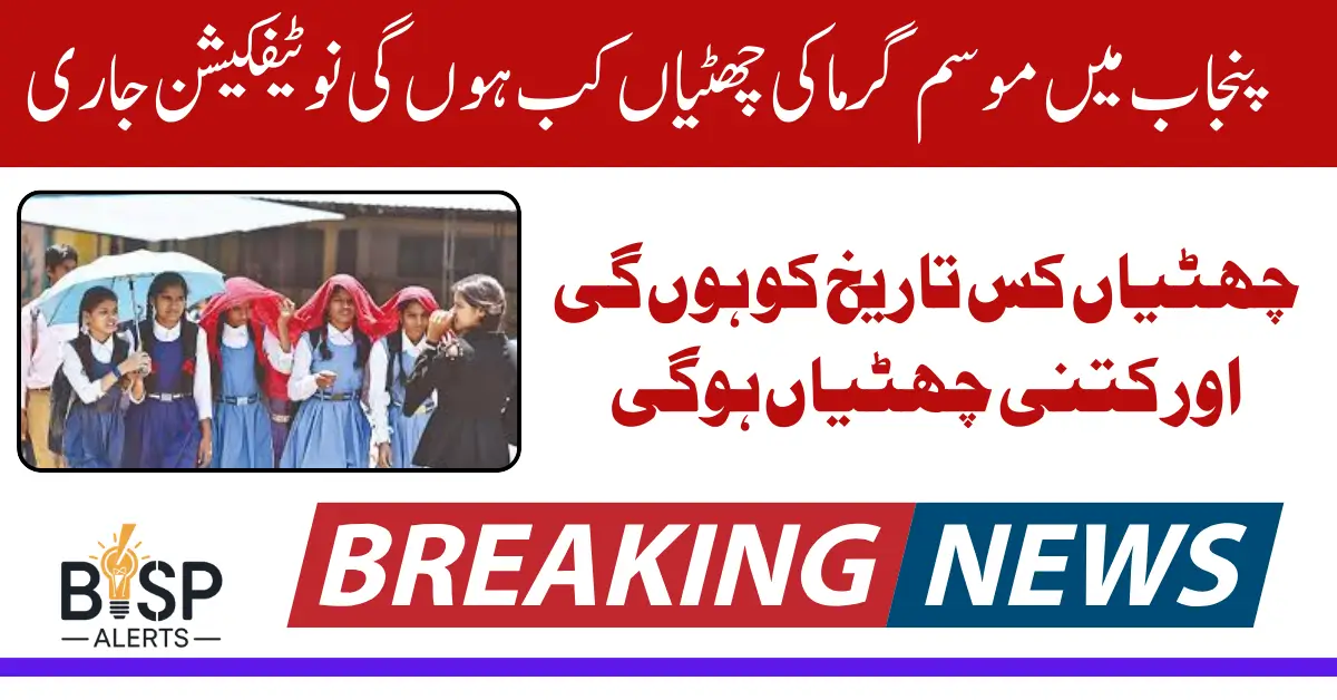 Summer Holidays 2025 in Pakistan Expected Date Announced Due To Heatwave Alerts